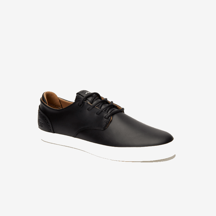 homens Lacoste preto e off white 454 esparre club tênis de couro 08D01718