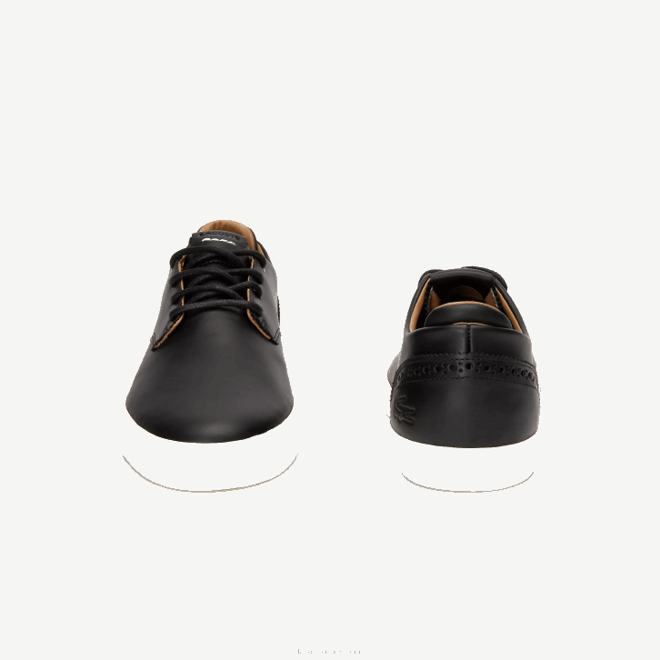 homens Lacoste preto e off white 454 esparre club tênis de couro 08D01718