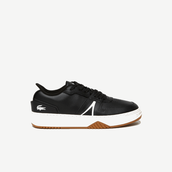 homens Lacoste preto e off white 454 l001 tênis de salto alto em couro 08D01881