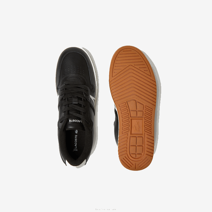 homens Lacoste preto e off white 454 l001 tênis de salto alto em couro 08D01881