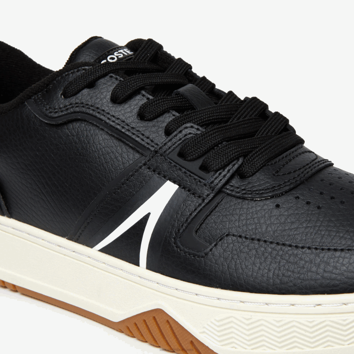 homens Lacoste preto e off white 454 l001 tênis de salto alto em couro 08D01881