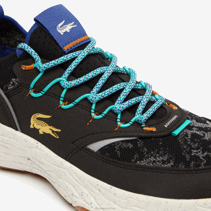 homens Lacoste preto e off white 454 sapatilhas sintéticas e têxteis re-comfort 08D01835