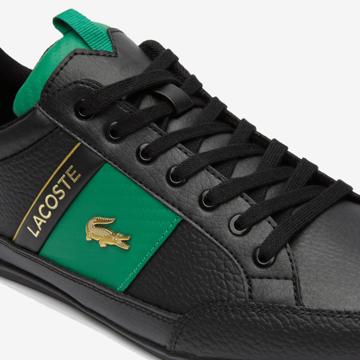 homens Lacoste preto e verde 1b4 tênis chaymon couro e fibra de carbono 08D01770