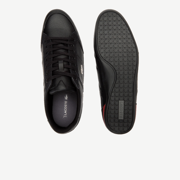 homens Lacoste preto vermelho 1b5 tênis de couro chaymon 08D01708