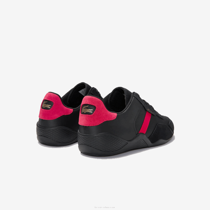 homens Lacoste preto vermelho 1b5 tênis sintético couro hapona 08D01869