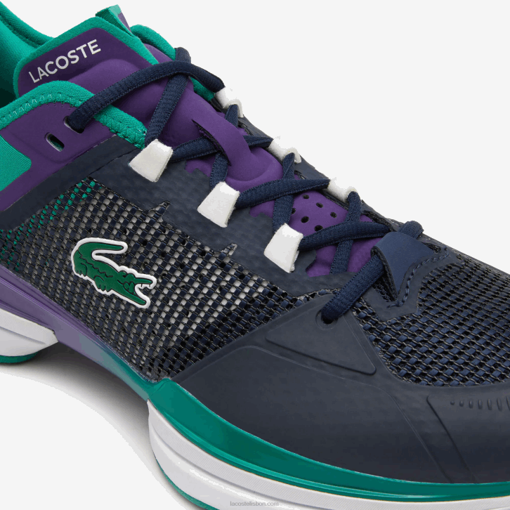 homens Lacoste turquesa preta 1s3 Tênis Ag-LT21 Ultra Têxtil 08D01892