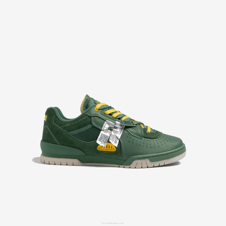homens Lacoste verde 1m8 tênis m89 couro e tecido 08D01749