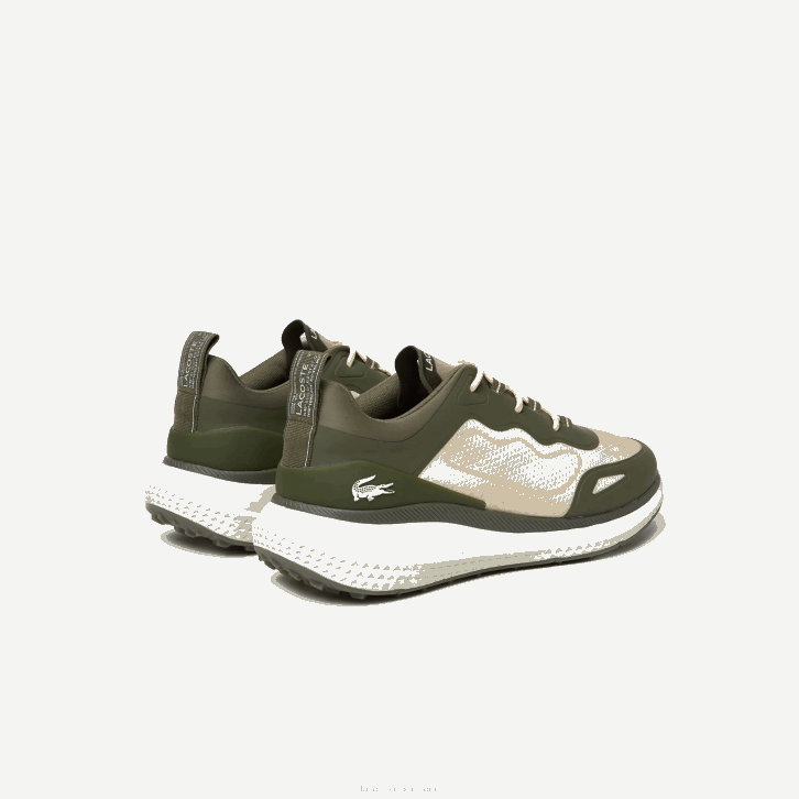 homens Lacoste verde escuro e off white 1x3 sapatilhas têxteis active 4851 08D01887