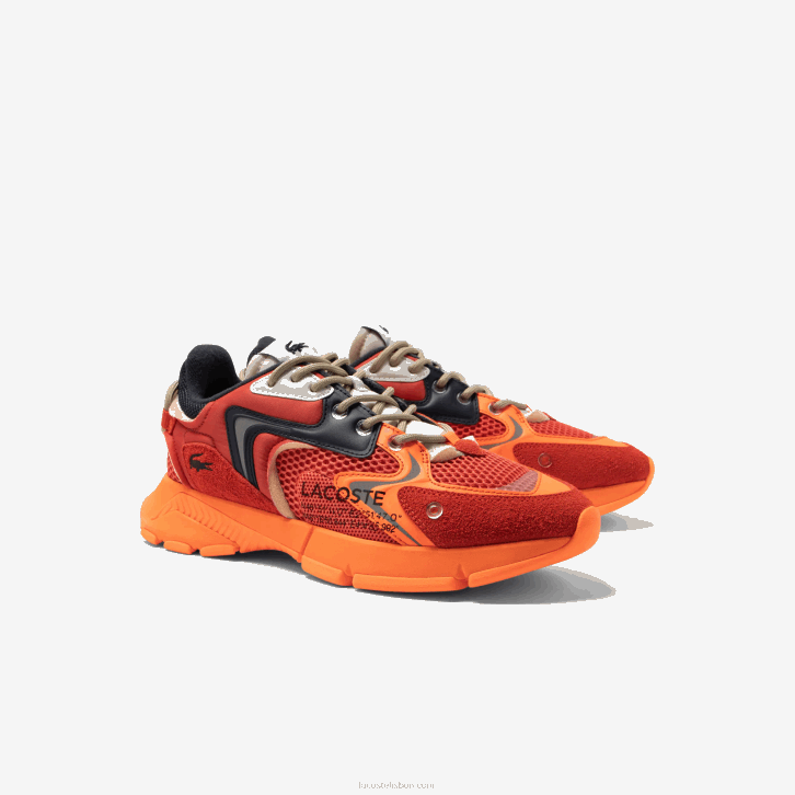 homens Lacoste vermelho laranja am1 l003 tênis neo têxtil 08D01692