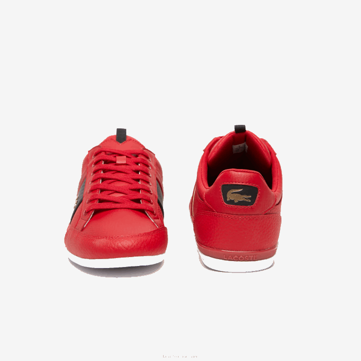 homens Lacoste vermelho preto ds9 tênis chaymon couro e fibra de carbono 08D01772