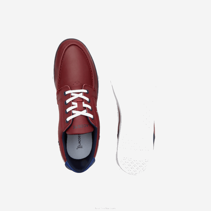 homens Lacoste vinho branco 2h2 sapatos de barco de contraste de cor sintética bayliss deck 08D01784