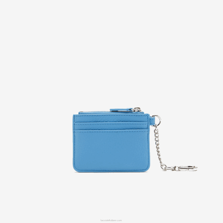 mulheres Lacoste argentino 213 porta-cartões de couro granulado com mosquetão 08D02811