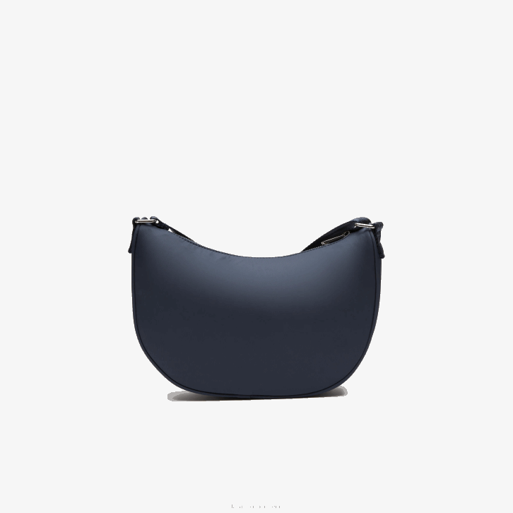 mulheres Lacoste azul nuit blanc m05 bolsa meia-lua com marca contrastante 08D02796