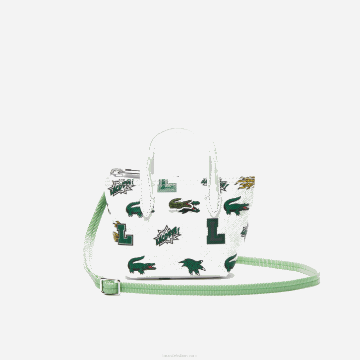 mulheres Lacoste blanc croc l05 bolsa nano com estampa de quadrinhos 08D02883