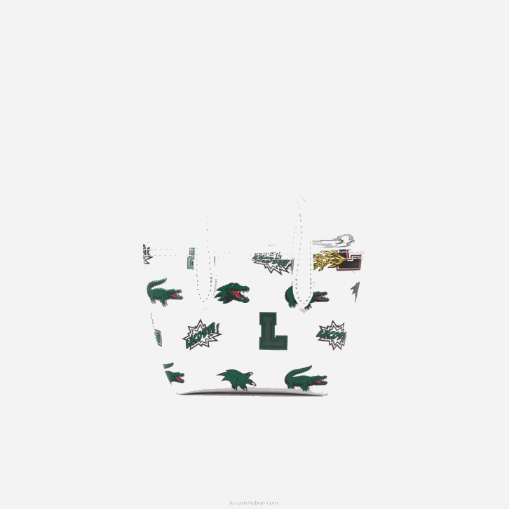 mulheres Lacoste blanc croc l05 bolsa nano com estampa de quadrinhos 08D02883