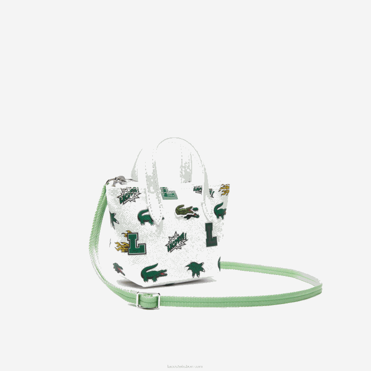 mulheres Lacoste blanc croc l05 bolsa nano com estampa de quadrinhos 08D02883