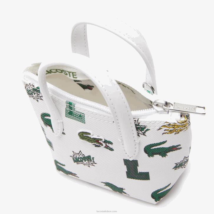 mulheres Lacoste blanc croc l05 bolsa nano com estampa de quadrinhos 08D02883