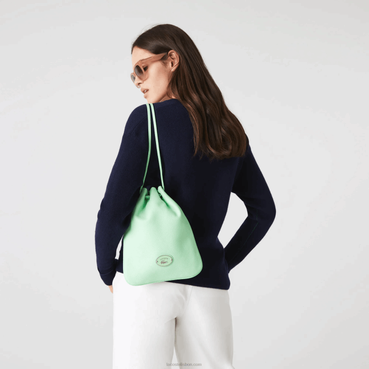 mulheres Lacoste cinzas k93 bolsa de ombro vertical em couro granulado 08D02874