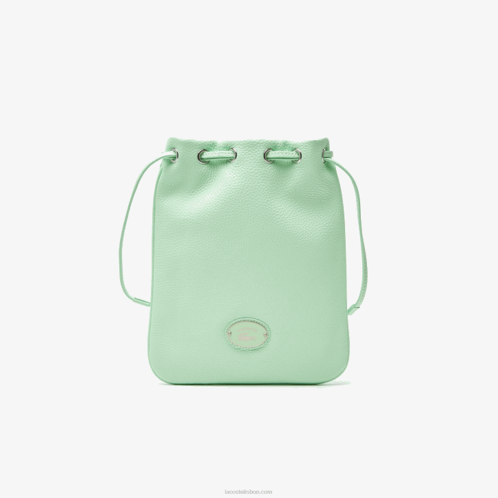 mulheres Lacoste cinzas k93 bolsa de ombro vertical em couro granulado 08D02874