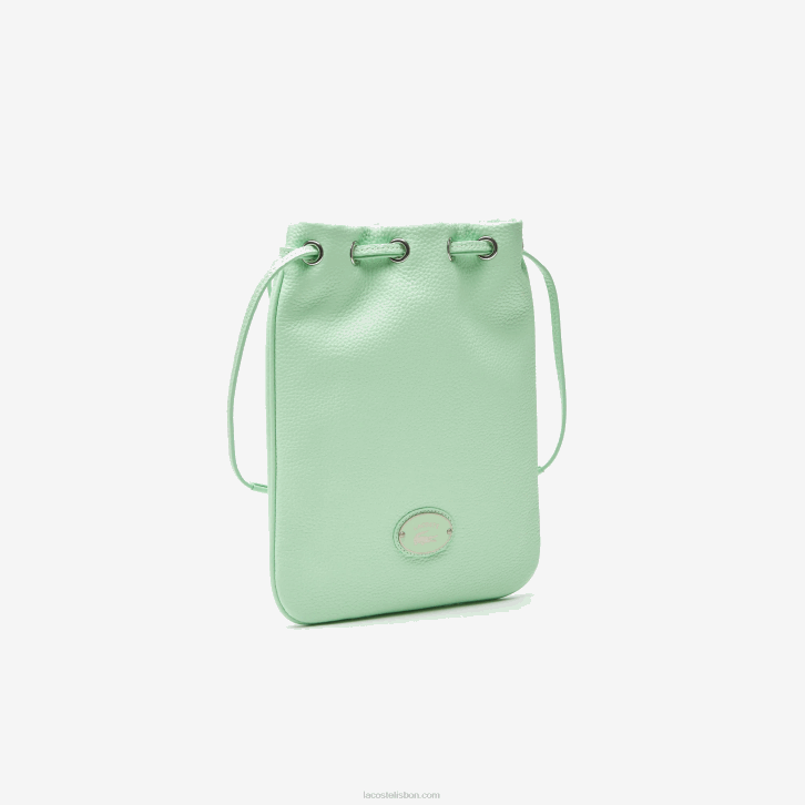 mulheres Lacoste cinzas k93 bolsa de ombro vertical em couro granulado 08D02874