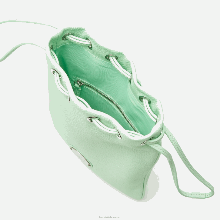 mulheres Lacoste cinzas k93 bolsa de ombro vertical em couro granulado 08D02874
