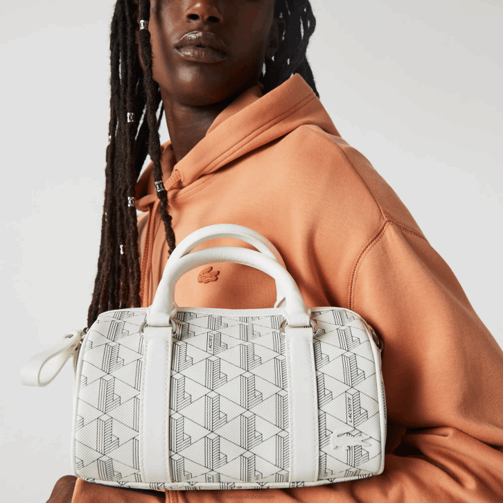 mulheres Lacoste farine sinople f89 bolsa boston com estampa de monograma 08D02878