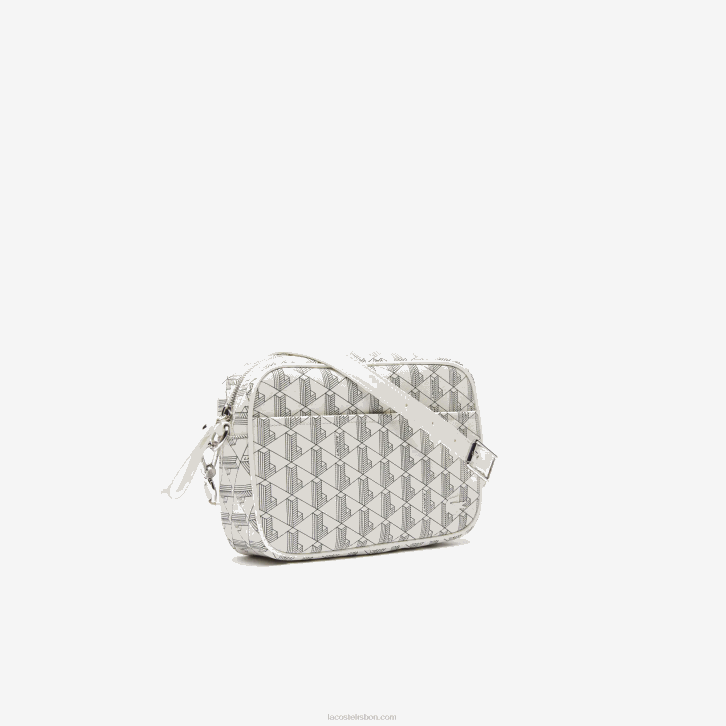 mulheres Lacoste farine sinople f89 bolsa cruzada monograma com zíper 08D02856