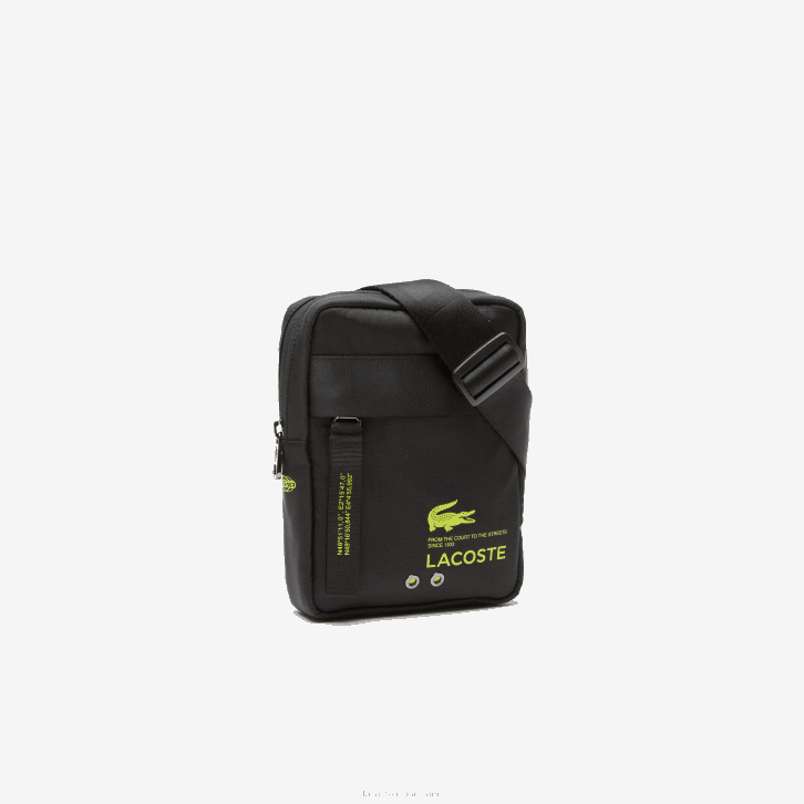 mulheres Lacoste noir cal k68 bolsa transversal com zíper vertical de marca 08D02090