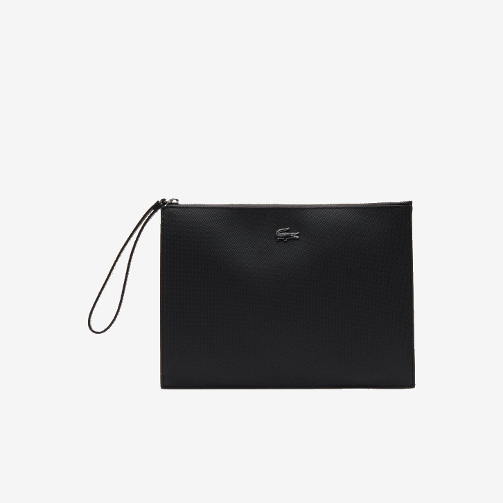 mulheres Lacoste noir krema a91 bolsa de lona piquê revestida anna com zíper 08D02817
