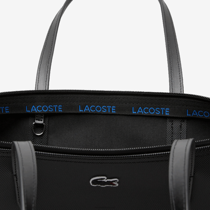 mulheres Lacoste noir marina blanc k35 sacola de compras com listras em blocos de cores contrastantes 08D02890