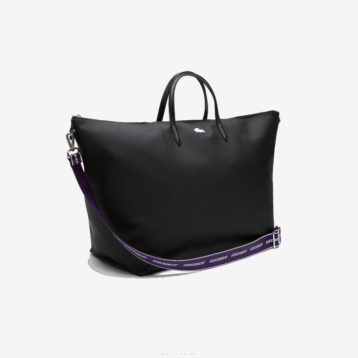 mulheres Lacoste noir samui k48 bolsa de fim de semana com alça de ombro contrastante 08D02823