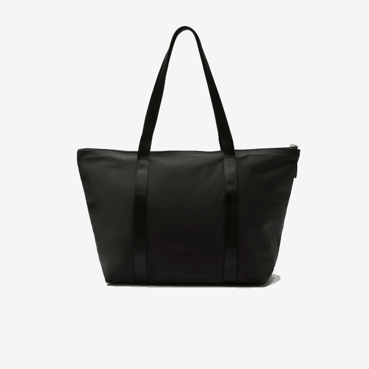 mulheres Lacoste noir vert fluo k03 bolsa shopper de lona com alças grandes listradas izzie 08D02822