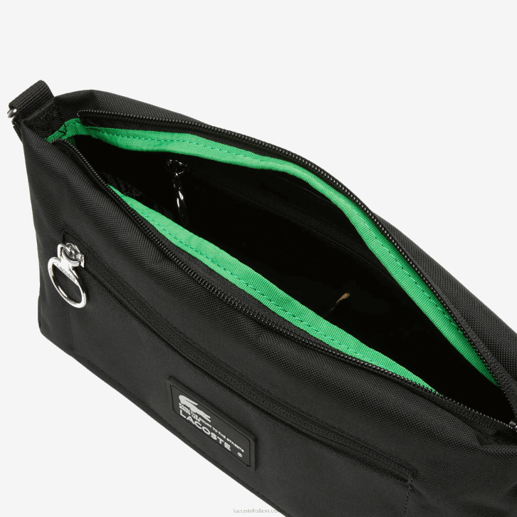 mulheres Lacoste patch noir l51 bolsa com zíper de fibra reciclada 08D01968