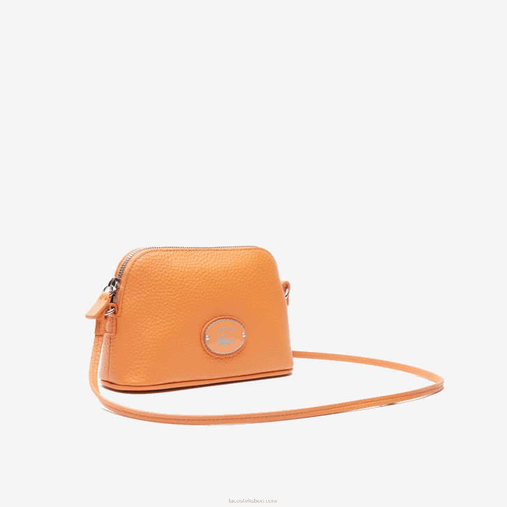 mulheres Lacoste poterie k20 bolsa crossover cúpula de couro granulado 08D02865