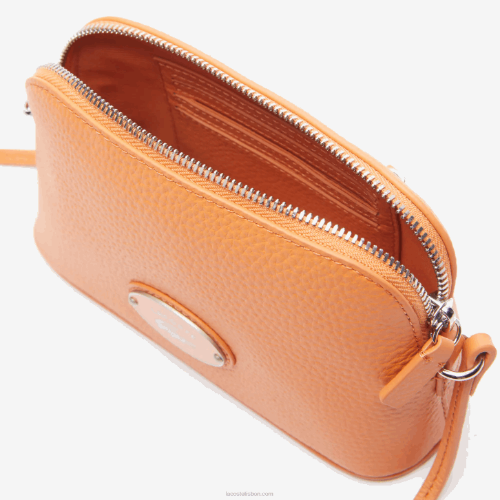 mulheres Lacoste poterie k20 bolsa crossover cúpula de couro granulado 08D02865