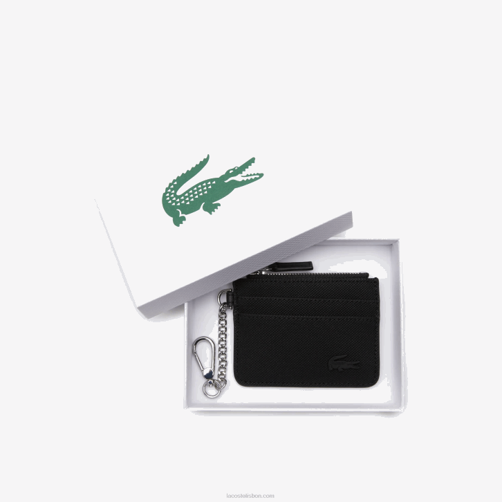 mulheres Lacoste preto 000 Porta-cartão com zíper de 4 compartimentos 08D02806