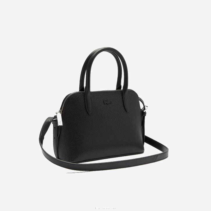 mulheres Lacoste preto 000 bolsa alça superior em couro pique chantaco 08D02831