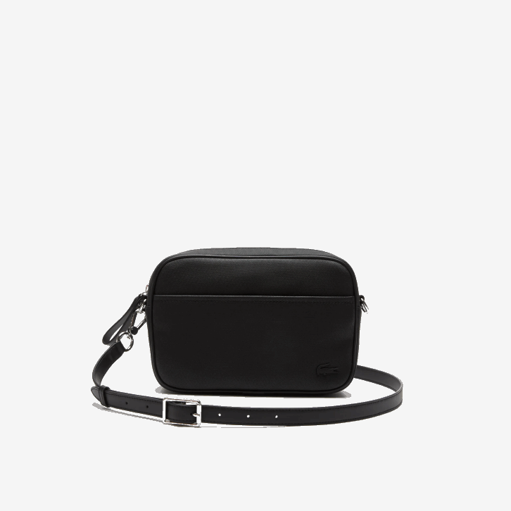 mulheres Lacoste preto 000 bolsa cruzada com zíper de bolso plano 08D02868