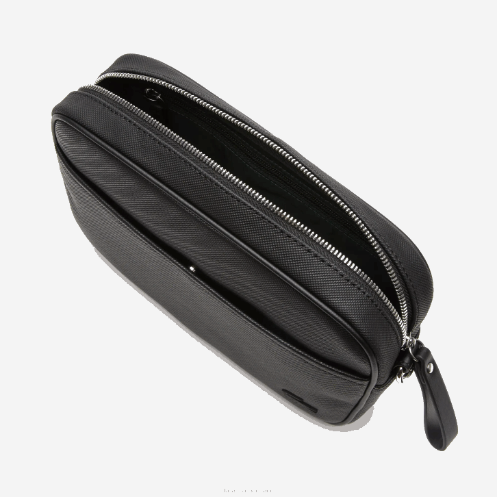 mulheres Lacoste preto 000 bolsa cruzada com zíper de bolso plano 08D02868