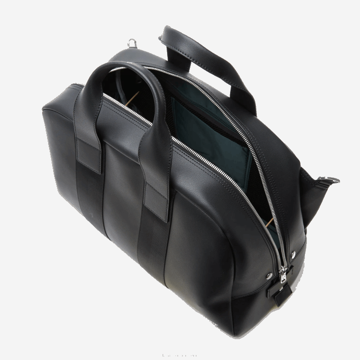 mulheres Lacoste preto 000 bolsa de fim de semana de couro flexível 08D02101
