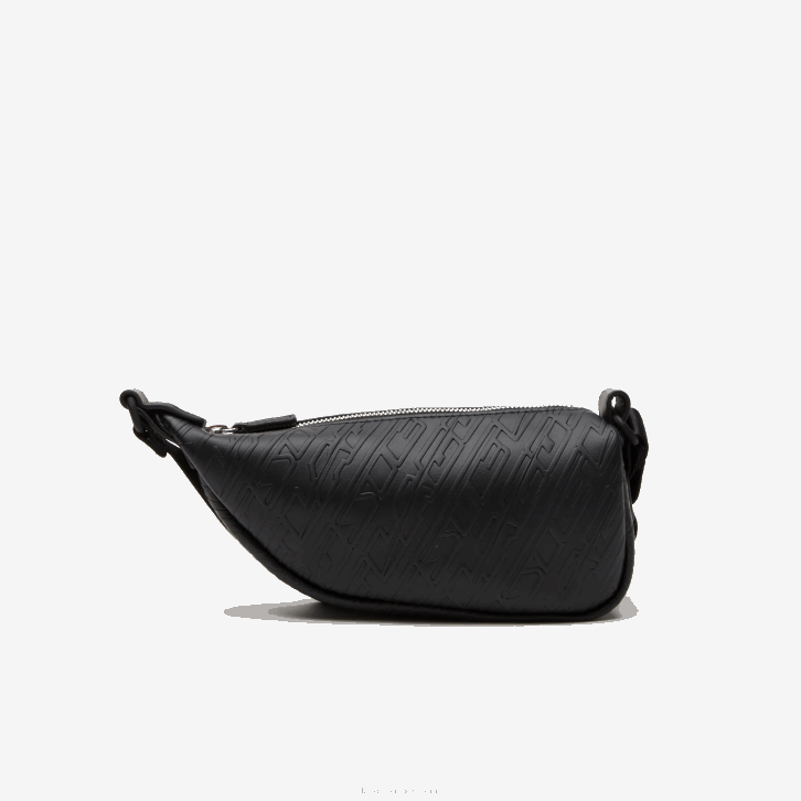 mulheres Lacoste preto 000 bolsa de ombro com estampa de logo - pequena 08D01964