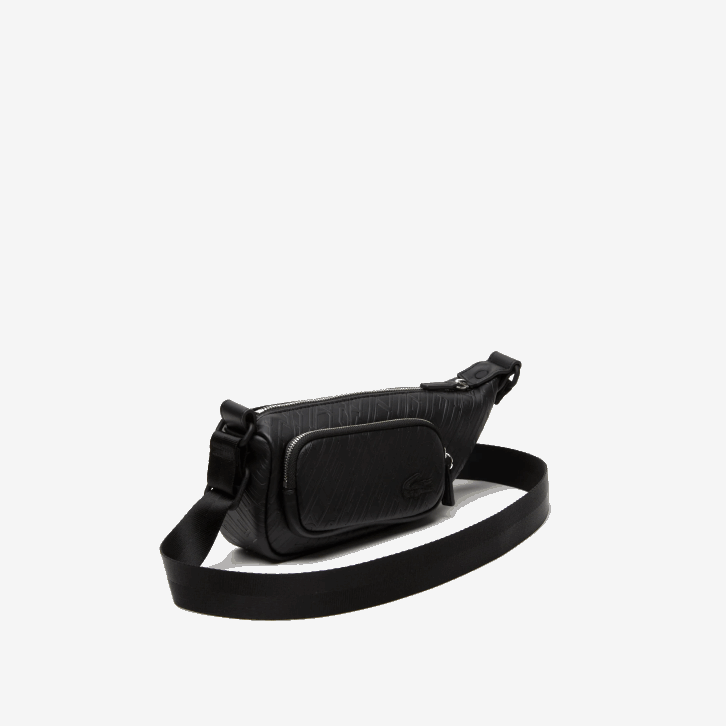 mulheres Lacoste preto 000 bolsa de ombro com estampa de logo - pequena 08D01964