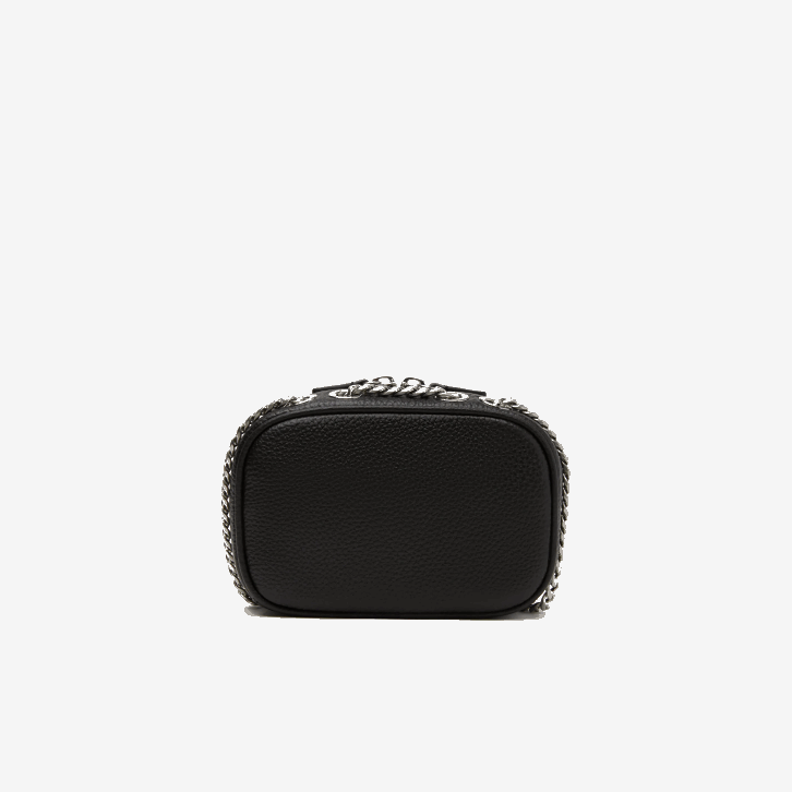 mulheres Lacoste preto 000 bolsa de ombro quadrada de couro de grão superior 08D02788
