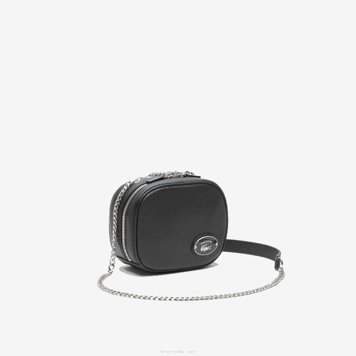 mulheres Lacoste preto 000 bolsa transversal pequena em couro granulado 08D02853