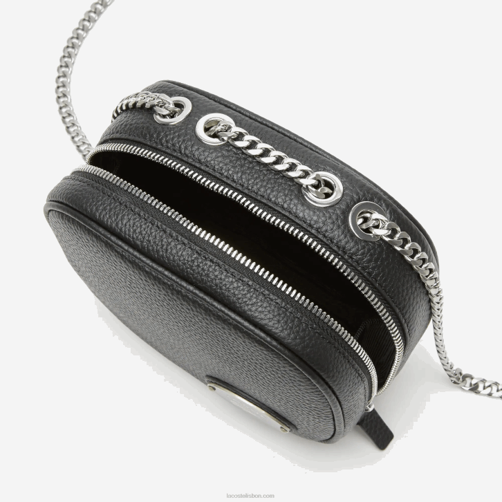 mulheres Lacoste preto 000 bolsa transversal pequena em couro granulado 08D02853