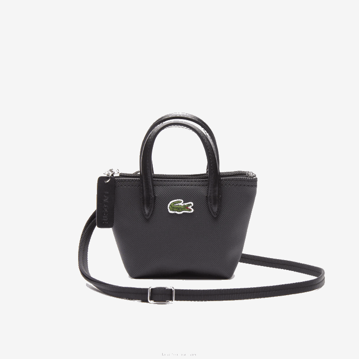 mulheres Lacoste preto 000 l.12.12 sacola de compras com alça removível 08D02886