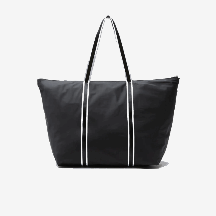 mulheres Lacoste preto branco 279 bolsa de fim de semana dobrável com estampa contrastante 08D02839