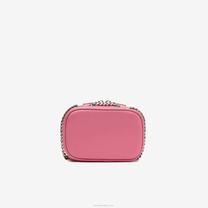 mulheres Lacoste reseda l39 bolsa de ombro quadrada de couro de grão superior 08D02787