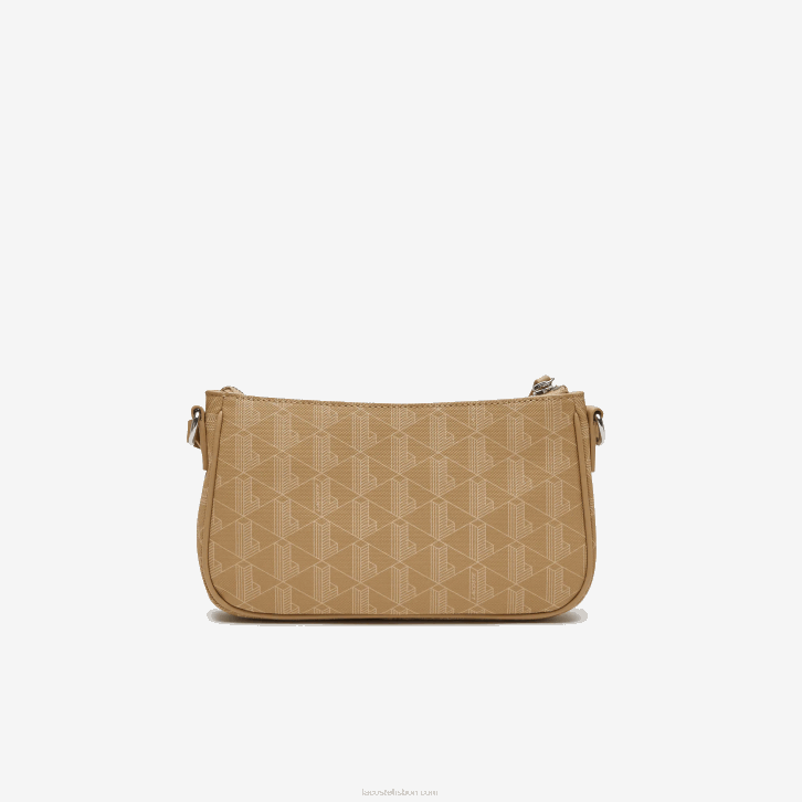 mulheres Lacoste viennois bege l01 bolsa transversal com estampa monograma 08D02801