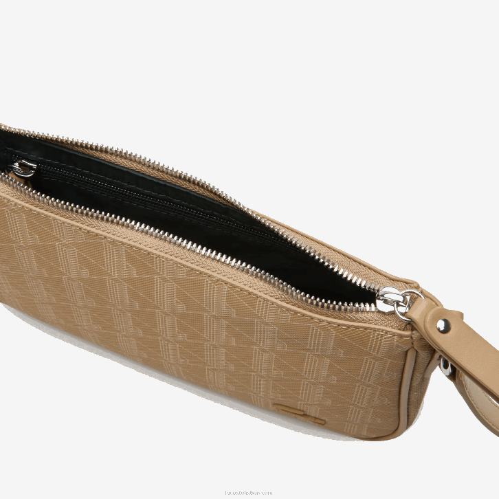 mulheres Lacoste viennois bege l01 bolsa transversal com estampa monograma 08D02801